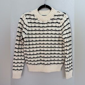 Falls Creek navy and Cream Women's Crew Neck knit Sweater